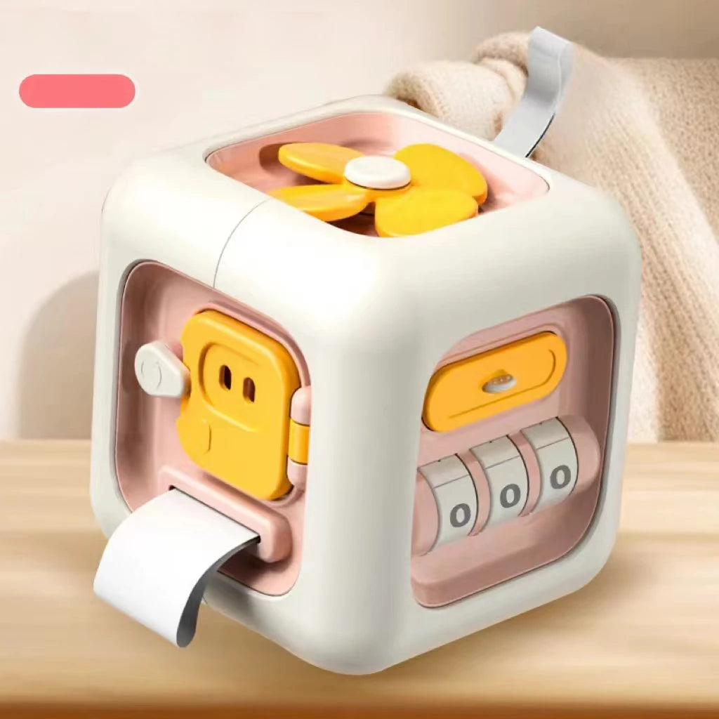 6 in 1 Montessori Educational Toys Sensory Busy Board Baby Practice Skills Drawer Cube Fidget Educational Toys for Girl Boy
