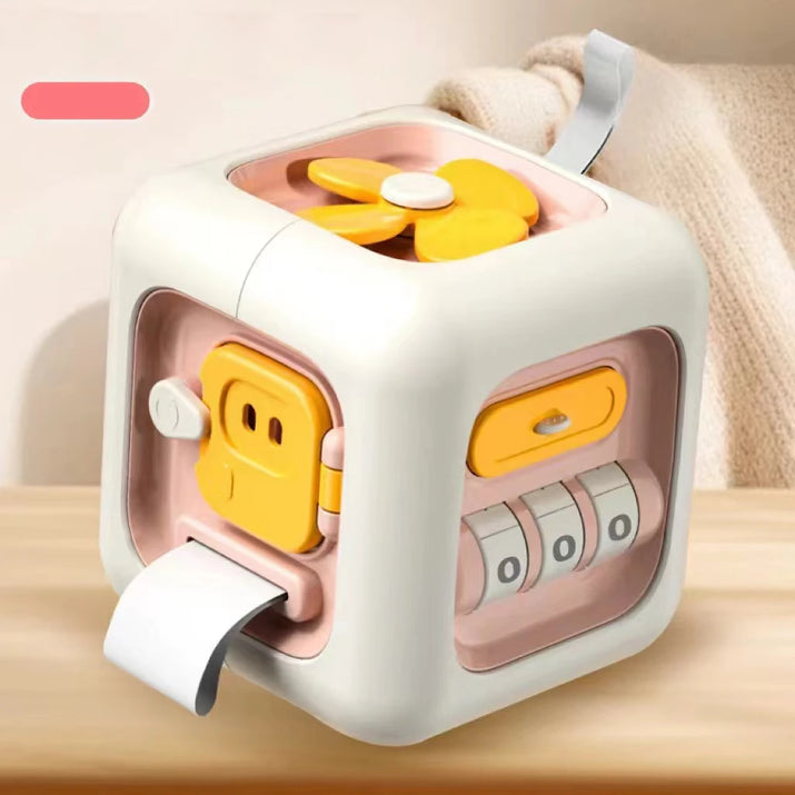 6 in 1 Montessori Educational Toys Sensory Busy Board Baby Practice Skills Drawer Cube Fidget Educational Toys for Girl Boy