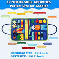 Montessori Toys Busy Board Sensory Activity Developing Board for Fine Motor Skills,Learning Board for Toddlers